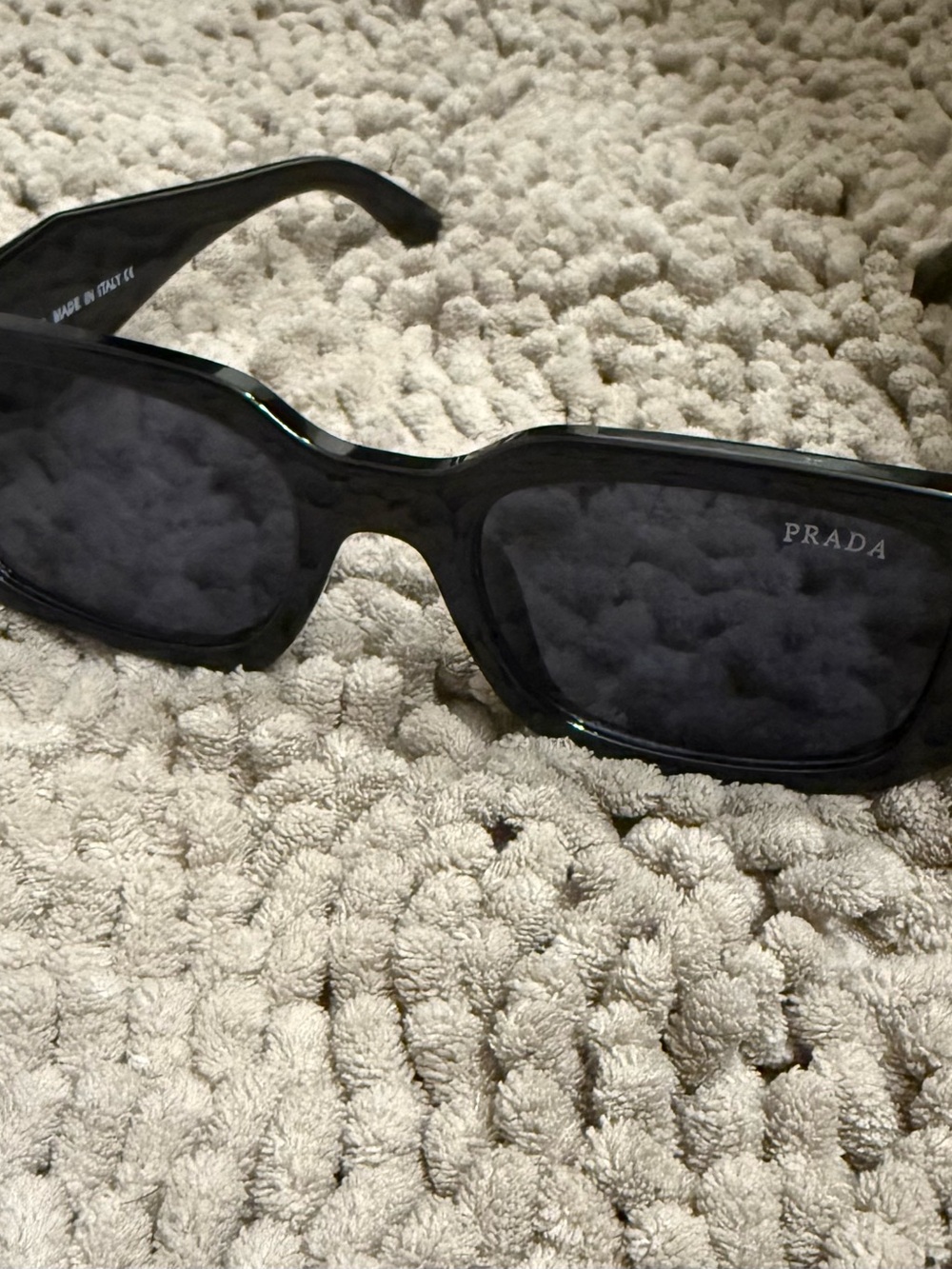 Prada Glossy Black Thick-Frame Sunglasses - Picture 2 of 3